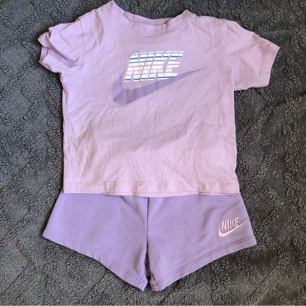 Nike Lilac Kids Tee & Shorts Set - Light Purple